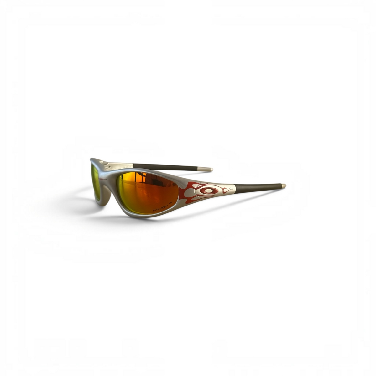 Oakley Straight Jacket Muzm — Silver Frame / Red Lens
